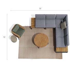 Floorplan mockup of the Minimalist Landscape outdoor curated design