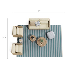Floorplan mockup of the Hamptons Beach House outdoor curated design