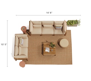 Floorplan mockup of the Desert Inspired Gathering Space outdoor curated design